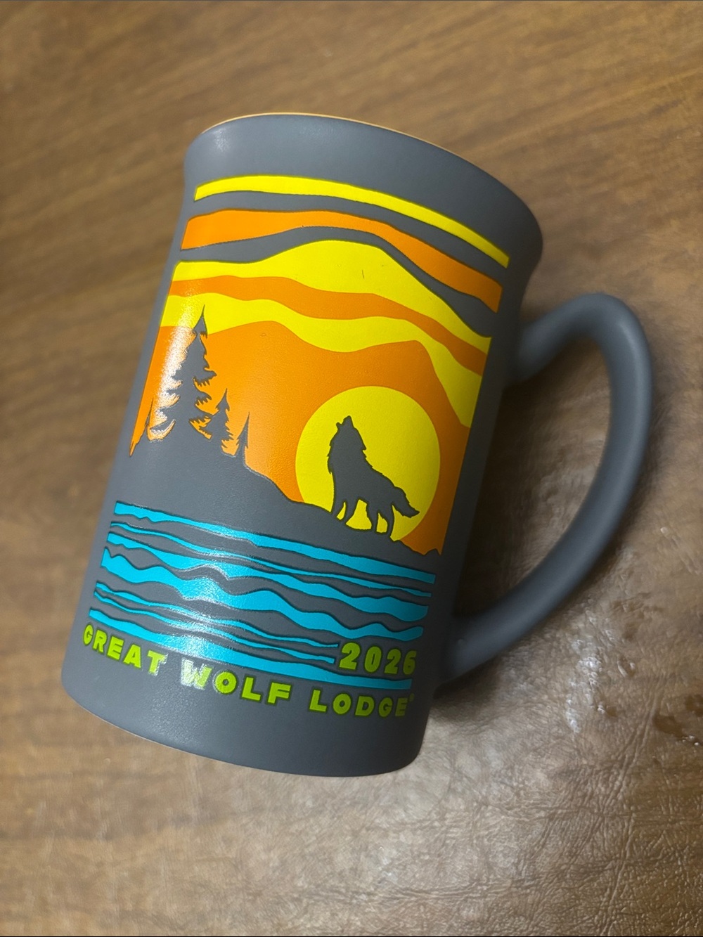 Gray 2026 Wolf Silhouette Mug